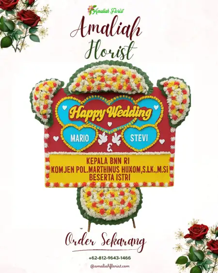 Papan Bunga Pernikahan Bangah